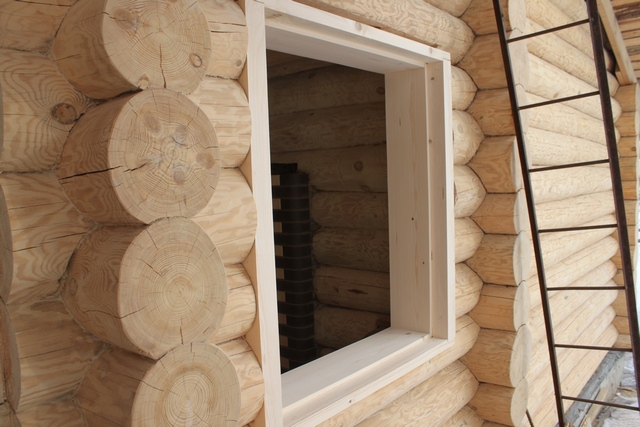 вид окосячки деревянного дома